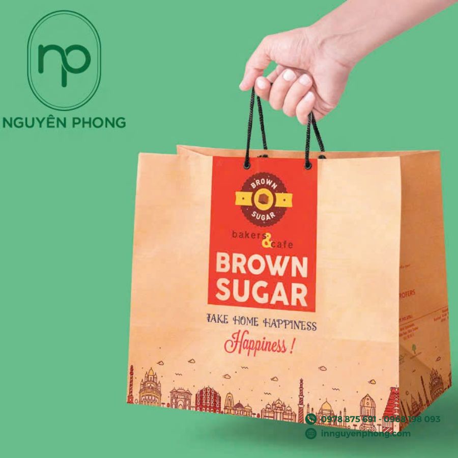 In túi giấy đựng bánh